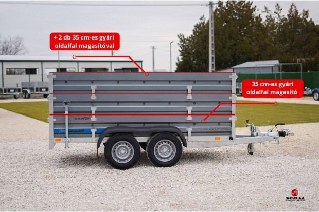 Új fékes Solidus Max (2000 kg) utánfutó extra oldalfal szettel eladó