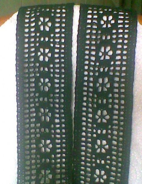 Új fekete csipke szalag 150x5 cm