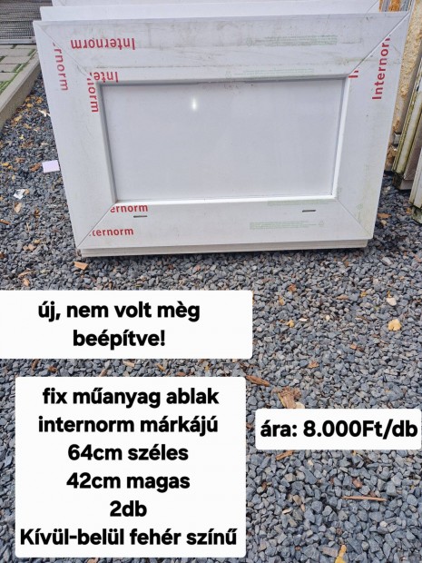 Új fix műanyag ablak 64*42