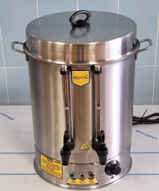 Új inox 23l-es duplatartályos 2csapos ital föző melegentartó adagoló
