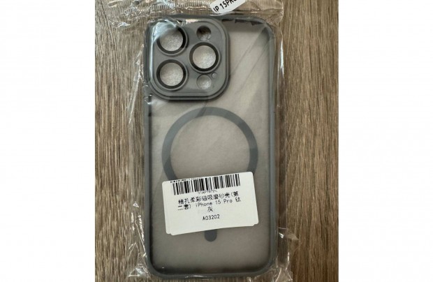 Új iphone 15 Pro Magsafe Tok Szilikon Áttetsző Szürke Tpu