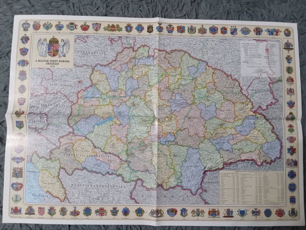 Új kiadású 1914 Magyarország térkép 