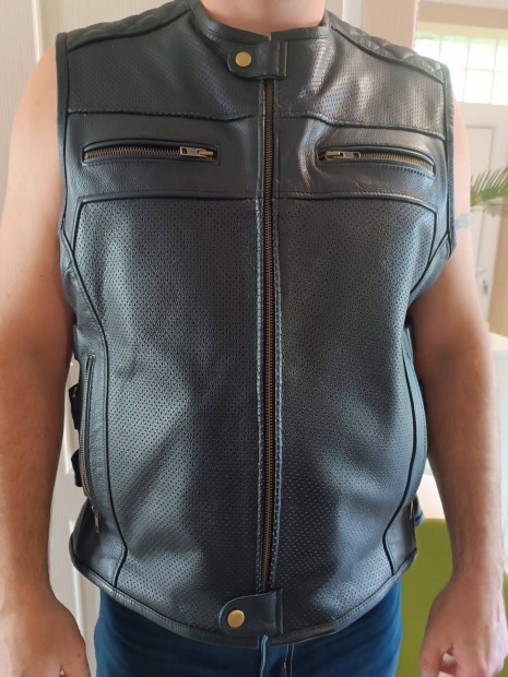 Új motoros bőr mellény