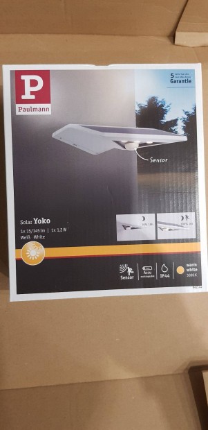Új napelemes mozgásérzékelős LED fali lámpa Paulmann Solar Yoko