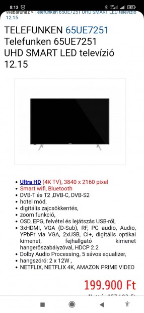 j okos smart tv 65"- 164cm