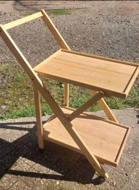 Új összecsukható zsúrkocsi , tálalókocsi bambusz