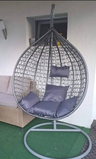 Új polyrattan nagy méretű függőfotelek,Fekete, es Antracit szürke!