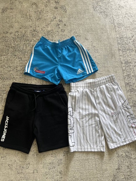 Újszerű 146/152-es Adidas,Fila térdnadrág csomag