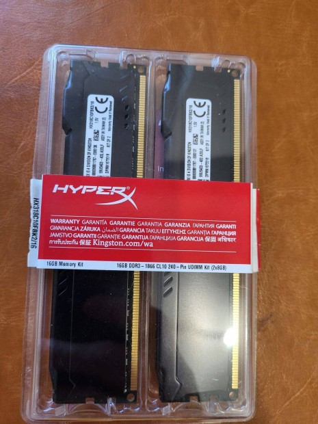 Ujszeru 16Gb (2x8) DDR3 Kingston hyperx 1866mhz 1.5v kit