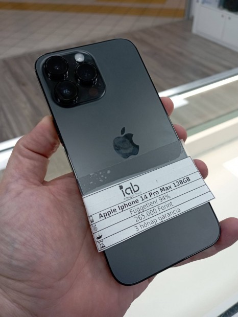Újszerű Apple iphone 14 Pro Max 128GB fekete független