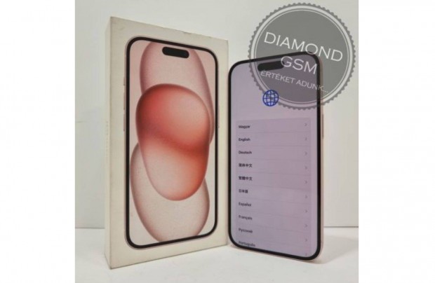 jszer Apple iphone 15 128 GB, Pink sznben, vadonat j llapotban (