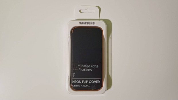 jszer Eredeti Samsung Galaxy A3 (2017) fekete Neon Flip Cover tok