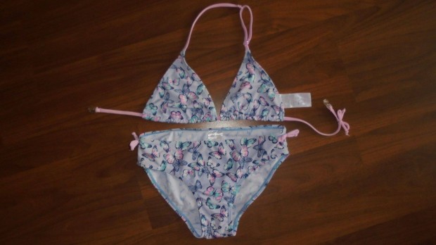 Újszerű Pepco lányka világoskék pillangós fürdőruha bikini 146 - 152