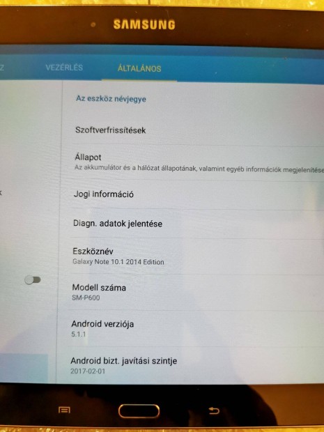 Újszerű Samsung Galaxy Note 10.1 Wifi 3/32 3 hónap garancia Tablet TAB
