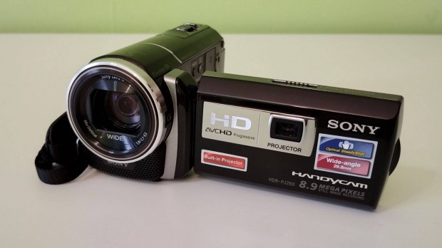jszer Sony HDR-PJ260VE fekete videkamera beptett projektorral