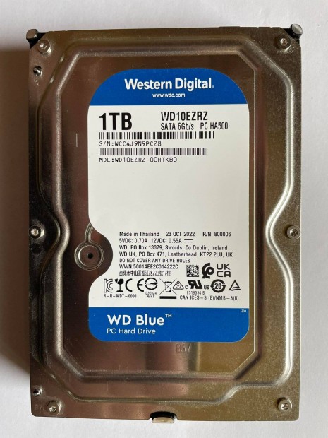 jszer Western Digital Blue 1 TB HDD, merevlemez - Garancival