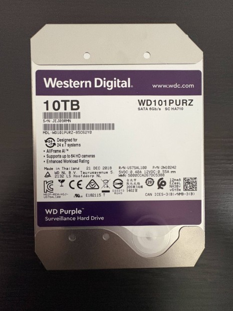 jszer Western Digital Purple 10TB (WD101Purz) SATA3 elad