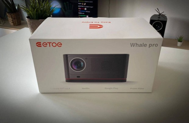 Újszerű - Etoe Whale Pro Android TV Projector, Native 1080P, 1500 ANSI