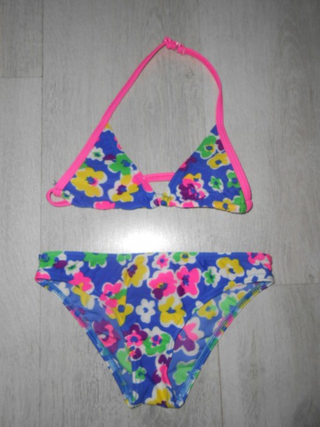 Újszerű, virágmintás kislány bikini, fürdőruha - 4-6 év, 110-116