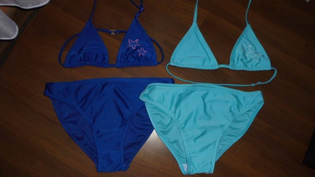 Újszerű lányka bikini fürdőruha kétféle - kék - 146 - 152