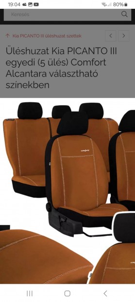 Üléshuzat új Kia Picantó lll garnitúra!
