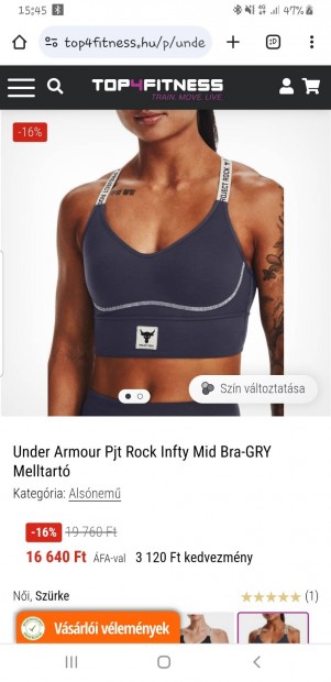 Under Armour Project Rock Infity mid bra