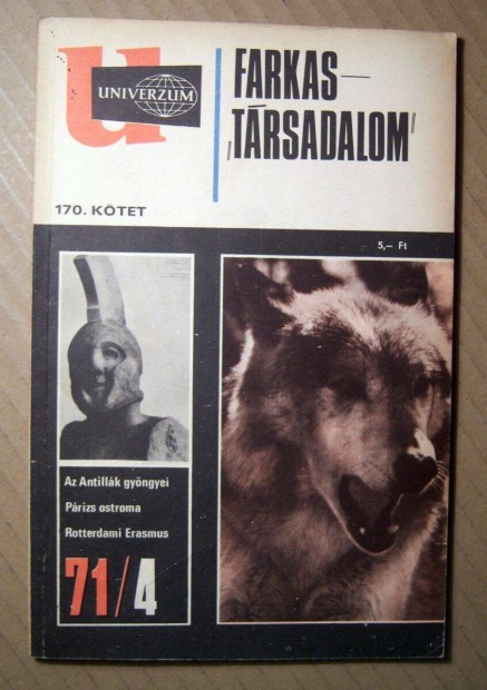 Univerzum 1971/4 (170.ktet) Farkas Trsadalom (6kp+tartalom)