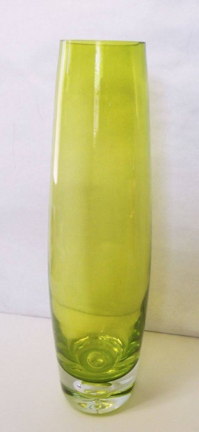 Urnium tartalm neon-zld sznben pompz Artdeco vza Murano, egyedi