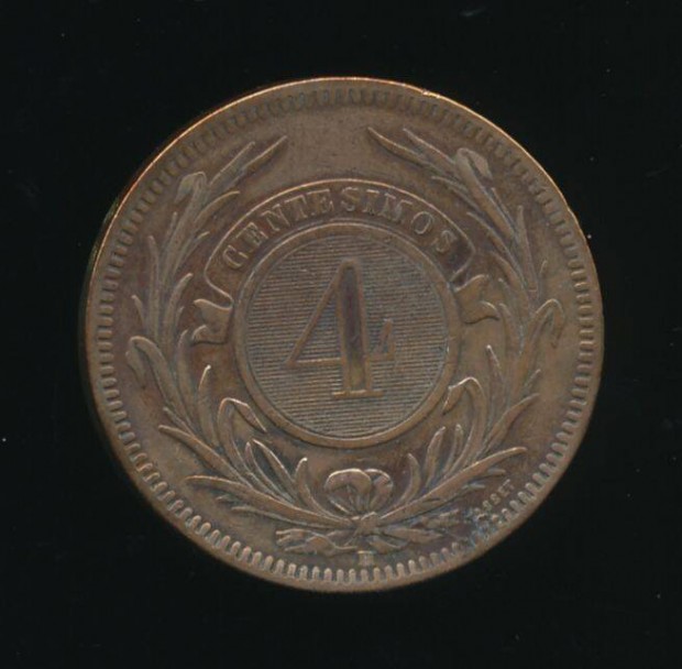 Uruguay 4 Centisimos 1869
