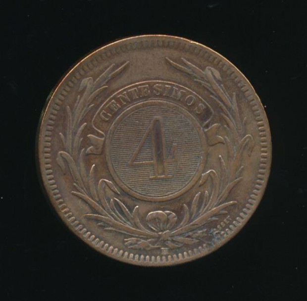 Uruguay 4 peso 1869