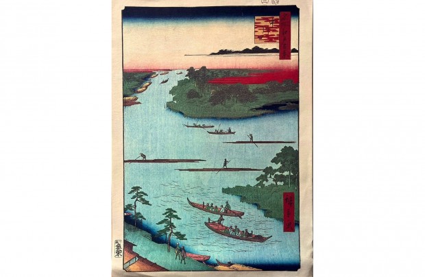 Utagawa Hiroshige - Elad 4 db kp - Japn Festmvsz -