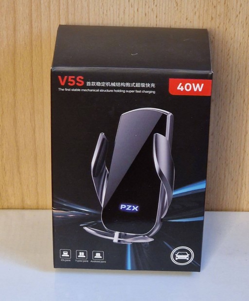 V5S 40W mgneses gyorstlt auts telefontart (fekete