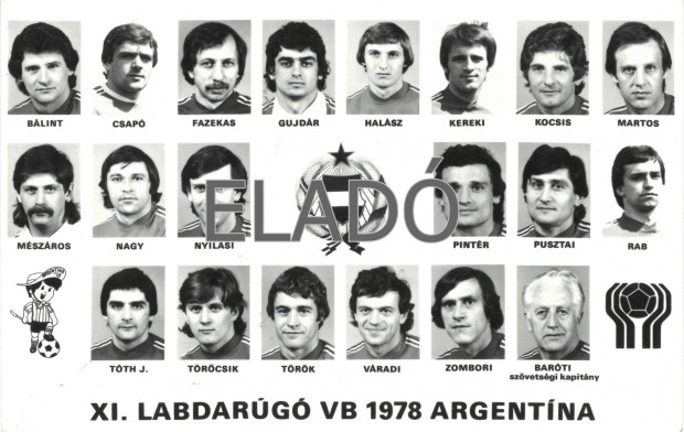 VB 1978 tablfnykp 20x15 cm Nyilasi, Trcsik, futball, foci, labda,