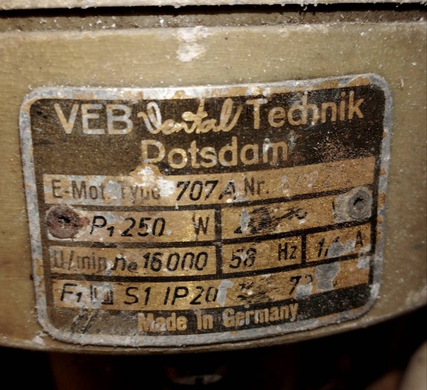 VEB Dentaltechnik Potsdam 707a 1970 fogorvosi fr
