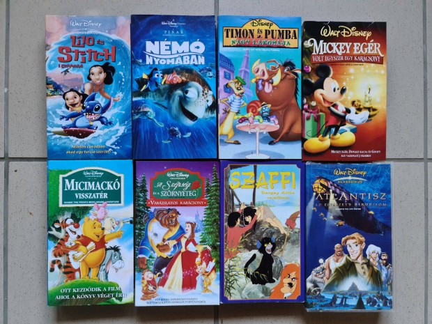 VHS video film kazetta gyűjtemény mese rajzfilm kettő 34 db