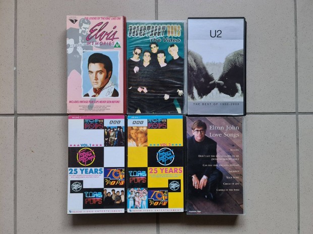 VHS video film kazetta zene 6 db
