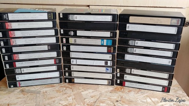 VHS videkazettk, hasznlt, 84 db