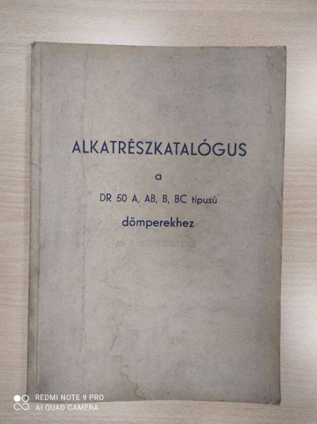 VÖCSI DL50A, AB, B, BC dömper Alkatrészkatalógus 1969