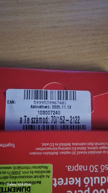 VODAFONE Kny Telefonszm 1522122