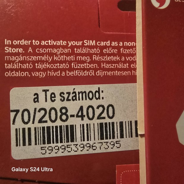 VODAFONE Kny Telefonszm 20.8.40.20.