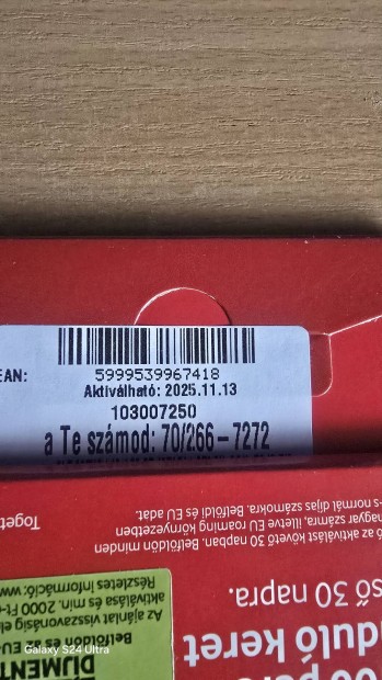 VODAFONE Kny Telefonszm 266.72.72.