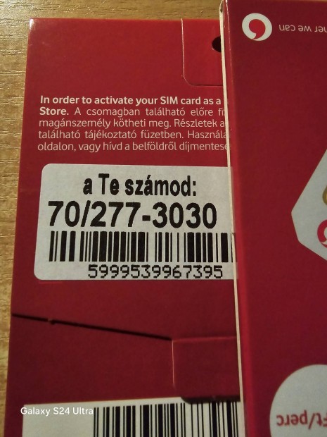 VODAFONE Kny Telefonszm 277.30.30.