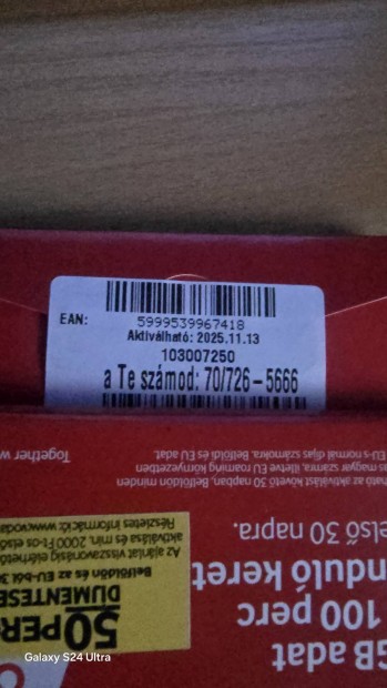 VODAFONE Kny Telefonszm 726.5666.