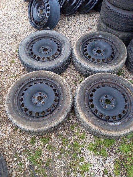 VW Audi Skoda 6,5x16 Lemezfelni 5x112 205/55R16 conti télivel Sxi sxx2