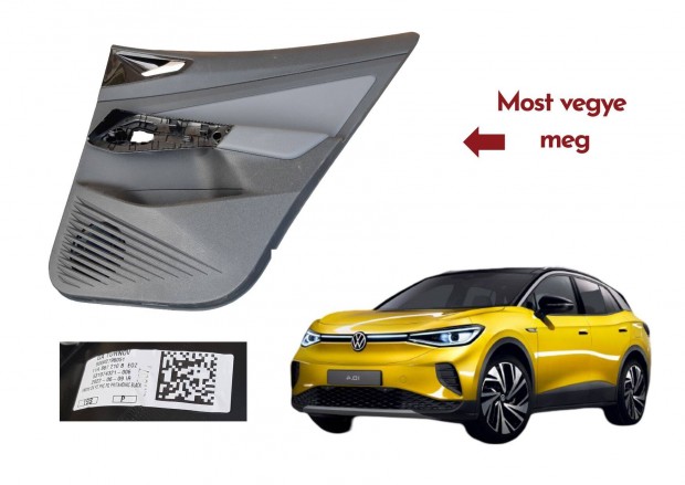 VW ID 4 jobb hátsó ajtópanel cikkszám 11A867210Boz