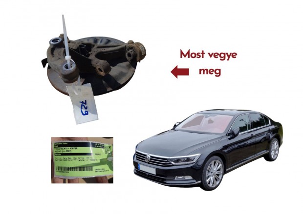 VW Passat B8 jobb hátsó csonkállvány, jó még: Audi A3 2022.06 24000920