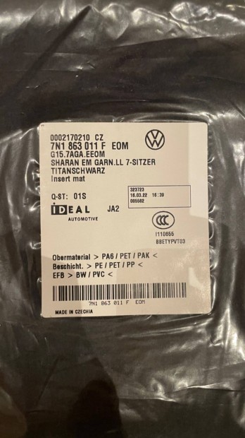 VW Sharan eredeti szövet szőnyeg_ 7 személyes