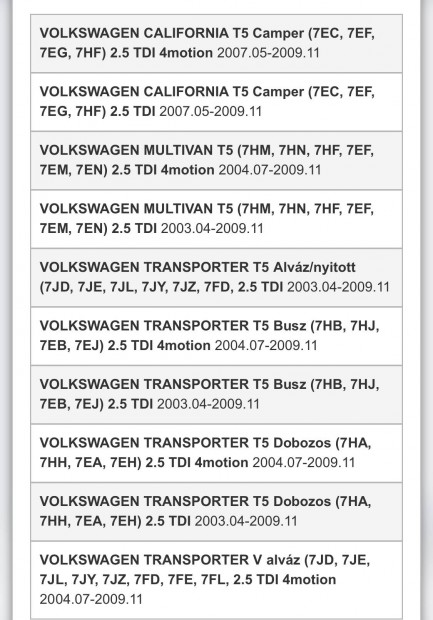 VW T5 2,5 kuplungszett lendkerkkel