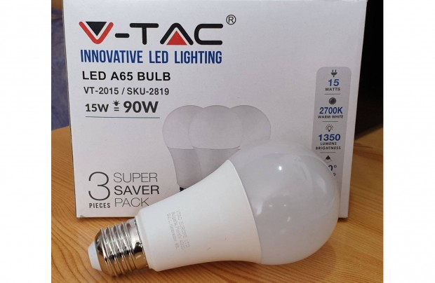V-TAC E27 15W 2700K (meleg fehr) LED izz g szett 3+1db egyben j
