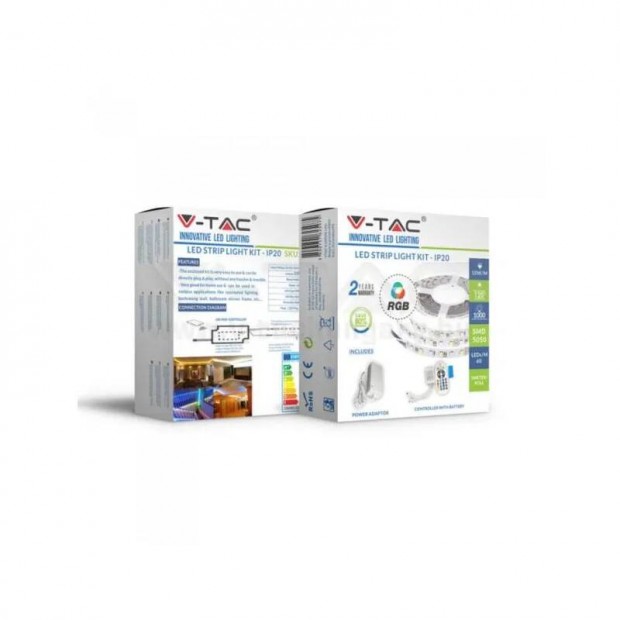 V-TAC LED Szalag Szett RGB 5050 60LED/m 12V IP20 5m 2558